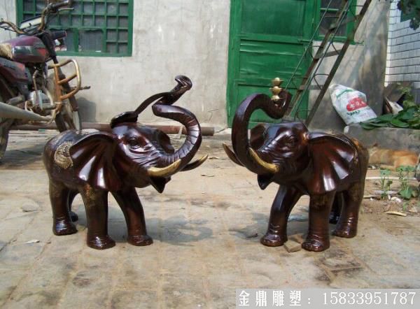 铸铜大象雕塑 铸铜动物大象